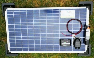 80 WATT DUAL BATTERY MOTORHOME CAMPER SOLAR PANEL FULL DIY KIT Regulator 80w RV