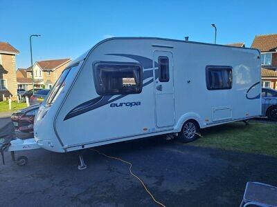 Sterling Europa 550 4 berth touring caravan with fixed bed