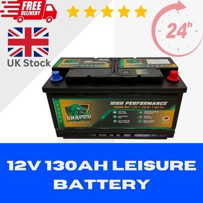 12v 130ah Leisure Battery High Power Deep Cycle 4yr Warranty Caravan Campervan