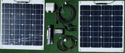 100 WATT DUAL BATTERY flexi MOTORHOME SOLAR PANEL KIT controller 100w 2x50w pnls