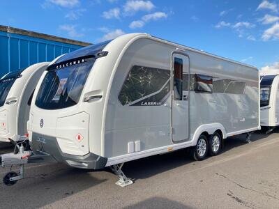 New Caravan 2025 Coachman Laser 855 Xtra Transverse Island Fixed Bed - L Lounge