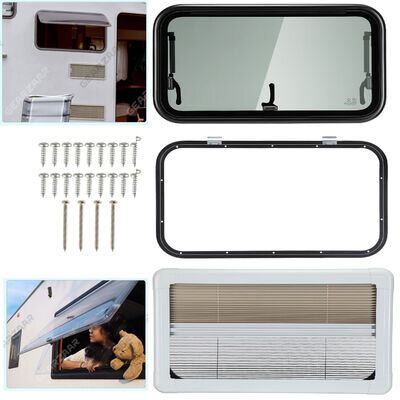 GEARZAAR SLIDING WINDOW 800X500MM ACRYLIC MOTORHOME CAMPERVAN CARAVAN HORSEBOX