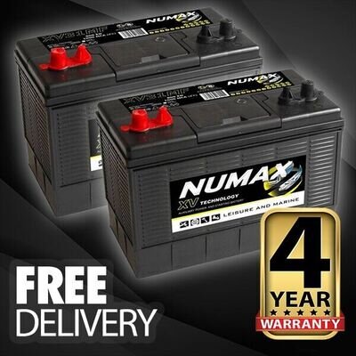 2 x Numax XV31 Leisure Motorhome Camping Batteries 105aH