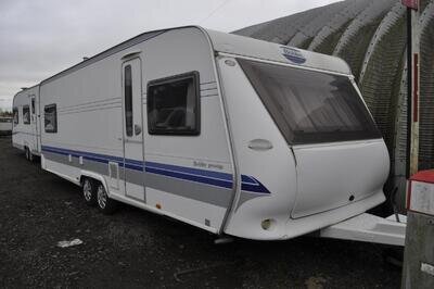 2008 Hobby prestige 7 berth fixed bed twin axle caravan with awning