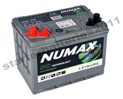 12V 80AH Numax DC24MF Heavy Duty Deep Cycle Leisure Marine Battery - Lightweight