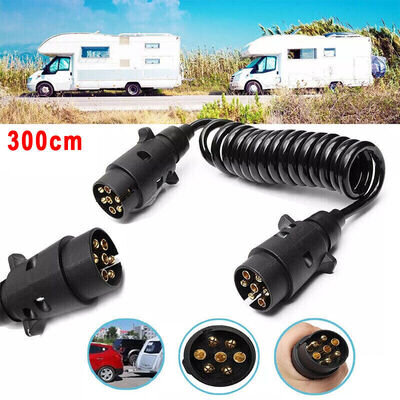 3M 7 Pin Car Towing Trailer Light Extension Cables Lead Truck Plug Socket Wire