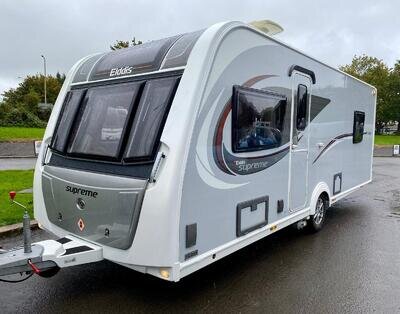 2017 Elddis Supreme 550. Island bed, single axle touring caravan