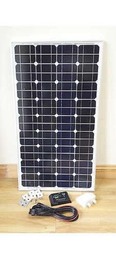 80W WATT 12V SOLAR PANEL PV KIT COMPLETE CARAVAN MOTORHOME BOAT NEW