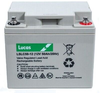 LUCAS 12V 50AH Sealed Rechargeable VRLA AGM Deep Cycle Battery Leisure Marine