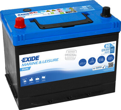 12V 80AH EXIDE ER350 Deep Cycle Leisure Battery Caravan Motorhome Marine Boat