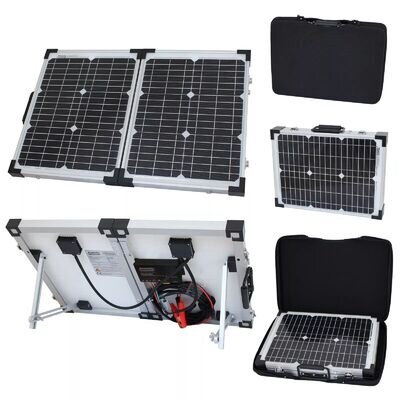 12v 60w Folding Solar Panel Charging Kit for Caravan Motorhome Campervan Boat