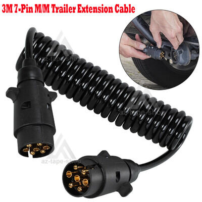 3M 7 Pin Truck Trailer Light Board Extension Lead Cable Plug Socket Towing Wire