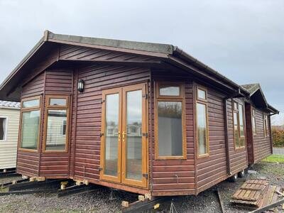 Static Log Cabin For Sale Off Site Omar Kingfisher Twin/Duo 38 x 20, 2 Bedroom