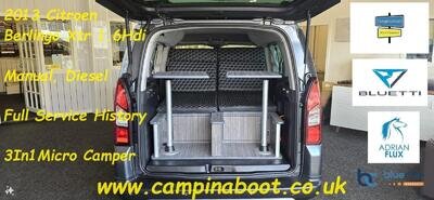 13 Citroen Berlingo 1.6Hi Xtr = 3 In 1 Micro Camper