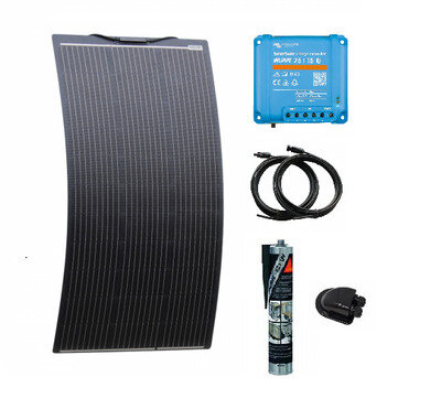 150w Black Semi-Flexi Solar Panel Kit with Victron 75/15 Smart Solar MPPT