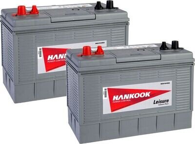 2x Hankook DC31 Leisure Batteries Deep Cycle 100Ah for Caravan, Boat & Motorhome