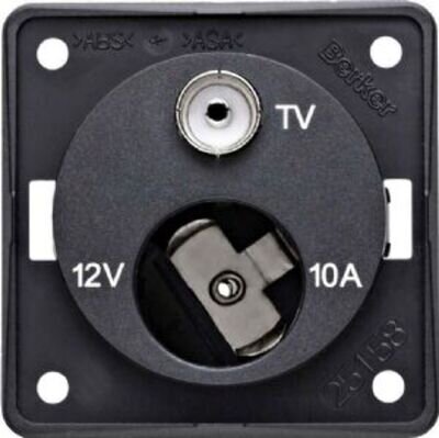 BERKER 12V CIGAR/TV POINT BLACK