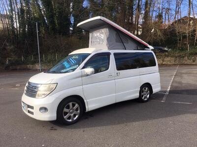 LATE MODEL NISSAN ELGRAND DAY CAMPER POP TOP/ BRAND NEW CONVERSION/LOW KMS