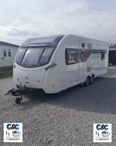 2016 STERLING ELITE 650 4 BERTH FIXED ISLAND BED TWIN AXLE TOURING CARAVAN ✅