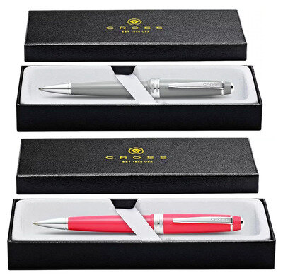 Cross Bailey Light Polished Ballpoint Pen Glossy Coral & Gray With Gift Box