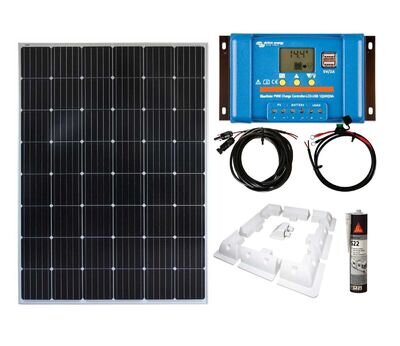 200w Solar Panel Kit Victron PWM Controller Battery, Mountings, Cables Motorhome
