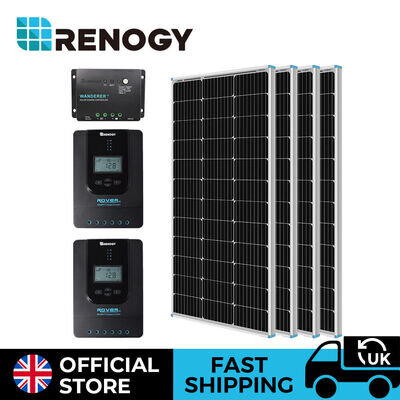 Renogy Solar Panel Kit 100W 200W 400W Mono Starter 12V w/ Charge Controller RV