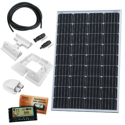 120W 12V dual battery solar panel charging kit for motorhome/camper/caravan/boat