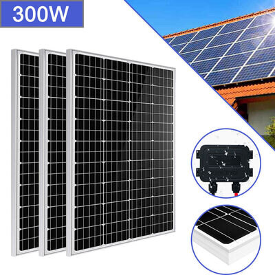300W Watt 12V Solar Panel Monocrystalline Kit For RV Caravan Motorhome Home UK