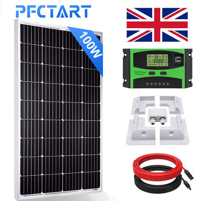100W Solar Panel Kit with 20A Controller 3ft cable for Motorhome van shed