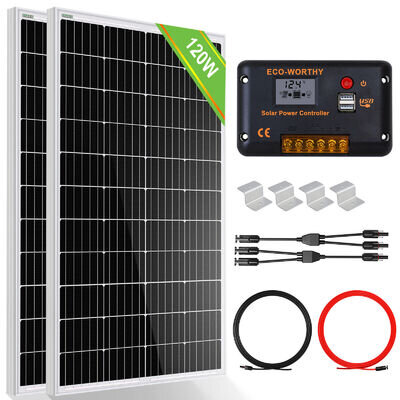 ECO-WORTHY 240W Watt 12Volt Mono Solar Panel Kit Battery Charger Caravan Shed RV