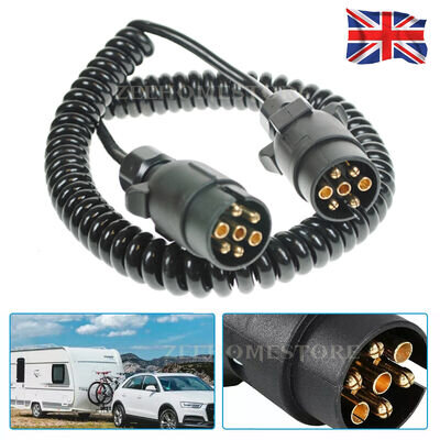 Trailer Light Board Extension Cable Lead 2x7 Pin Plug Socket For Caravan Towing