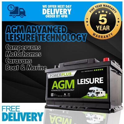 VW CRAFTER Campervan Leisure Battery AGM LP100 12v 100ah - Low Height
