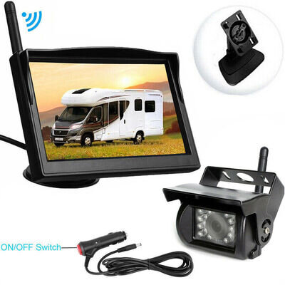 5" Rear View Monitor Wireless Reversing Camera Kit for Motorhome Bus Van Truck