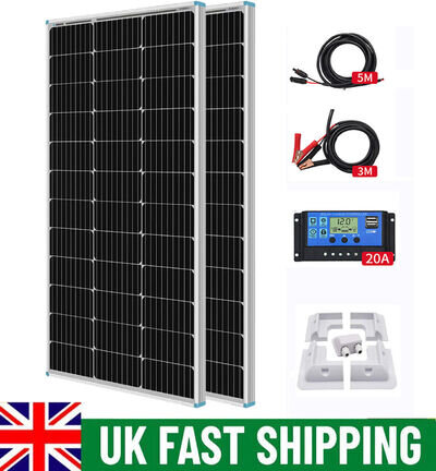 100W 200W 180W 12V Solar Panel Kit with Mounting Brackets Caravan RV camper Van